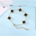 Gold 18k Gold Plated Titanium Black Clover Bracelet