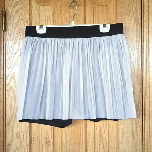 Terez Tennis Skirt in black & white XL pleated mesh skort pickleball