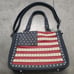 American Flag Studded Faux Leather Handbag By Montana West Conceal Carry Pocket