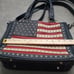 American Flag Studded Faux Leather Handbag By Montana West Conceal Carry Pocket