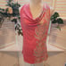 ATHLETA ORANGE PAISLEY TUNIC WITH DROP DOWN COLLAR