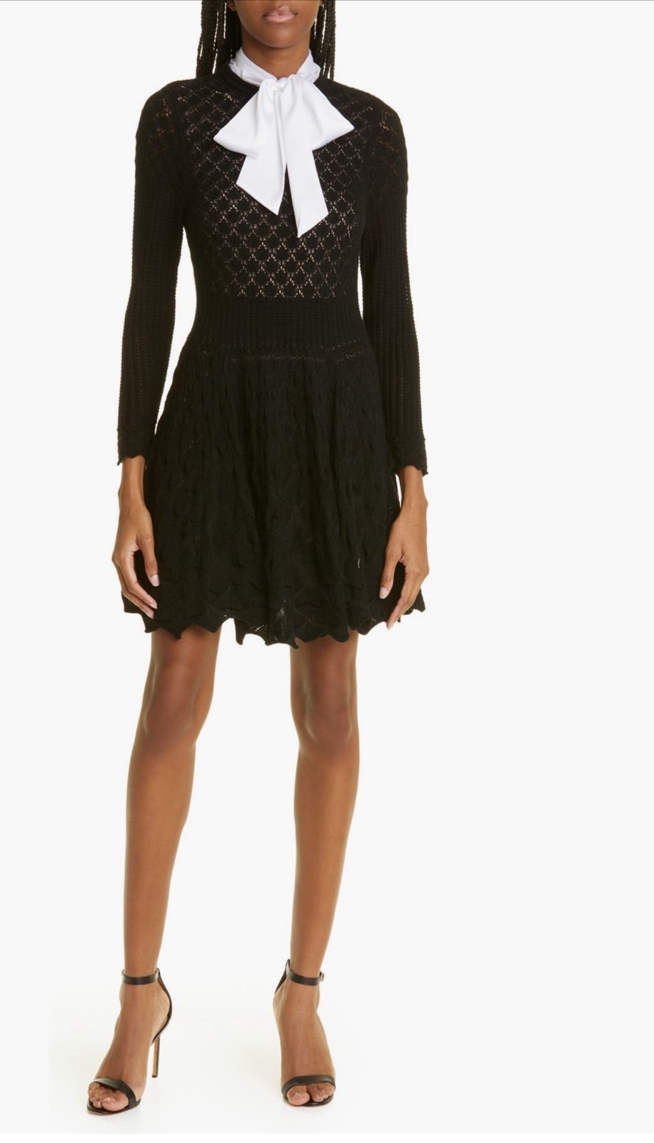 Alice + Olivia Gin Pointelle Lace Wool Sweater Dress, size Medium, 595