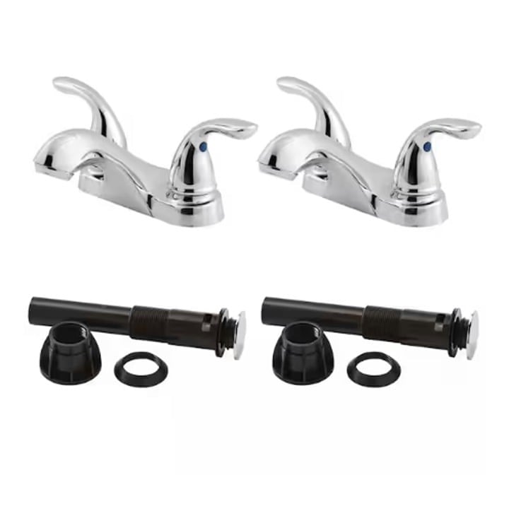 Pfirst Series 4 in. Centerset 2-Handle Bathroom Faucet Combo Kit n Polished Chro