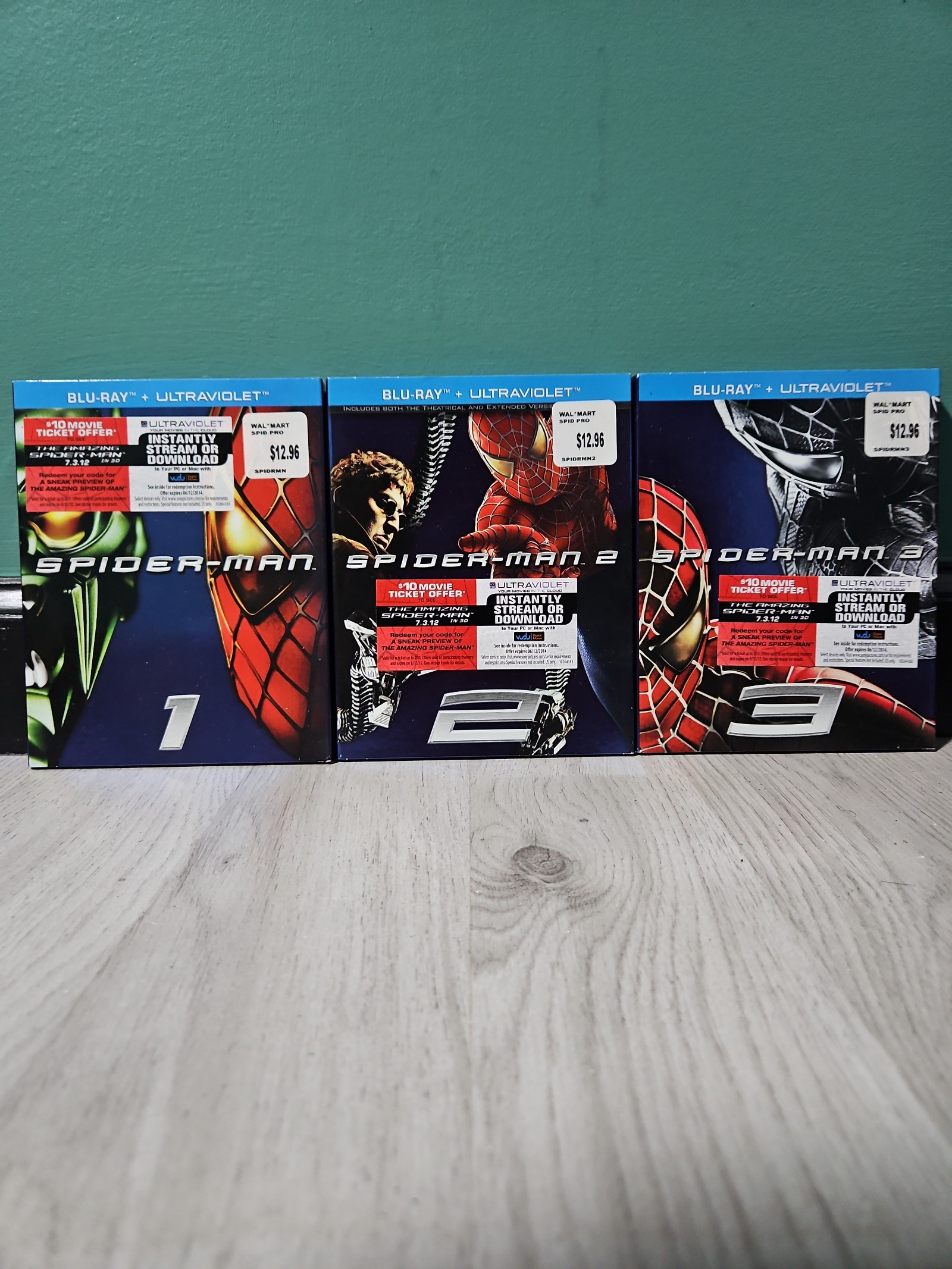 Spider-Man 1 2 3 blu-ray with rare slipcovers