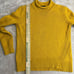 J Crew Sweater Womens Medium Yellow 1988 Rollneck Cotton Blend Preppy Minimal