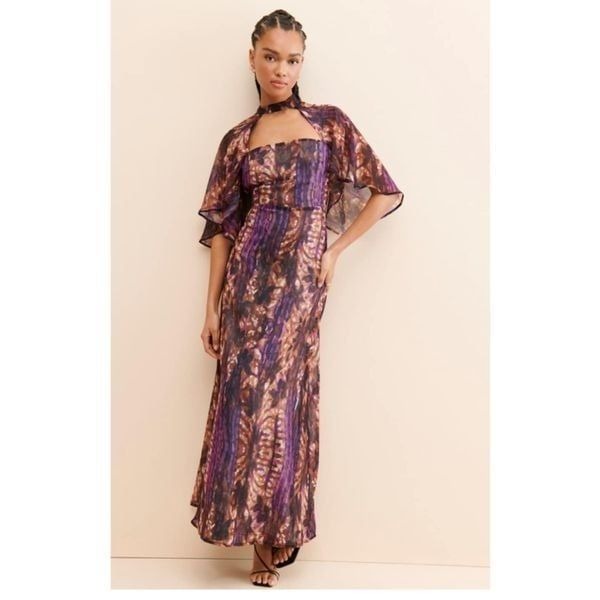 Laagam Renata Cape Maxi Dress Size XS