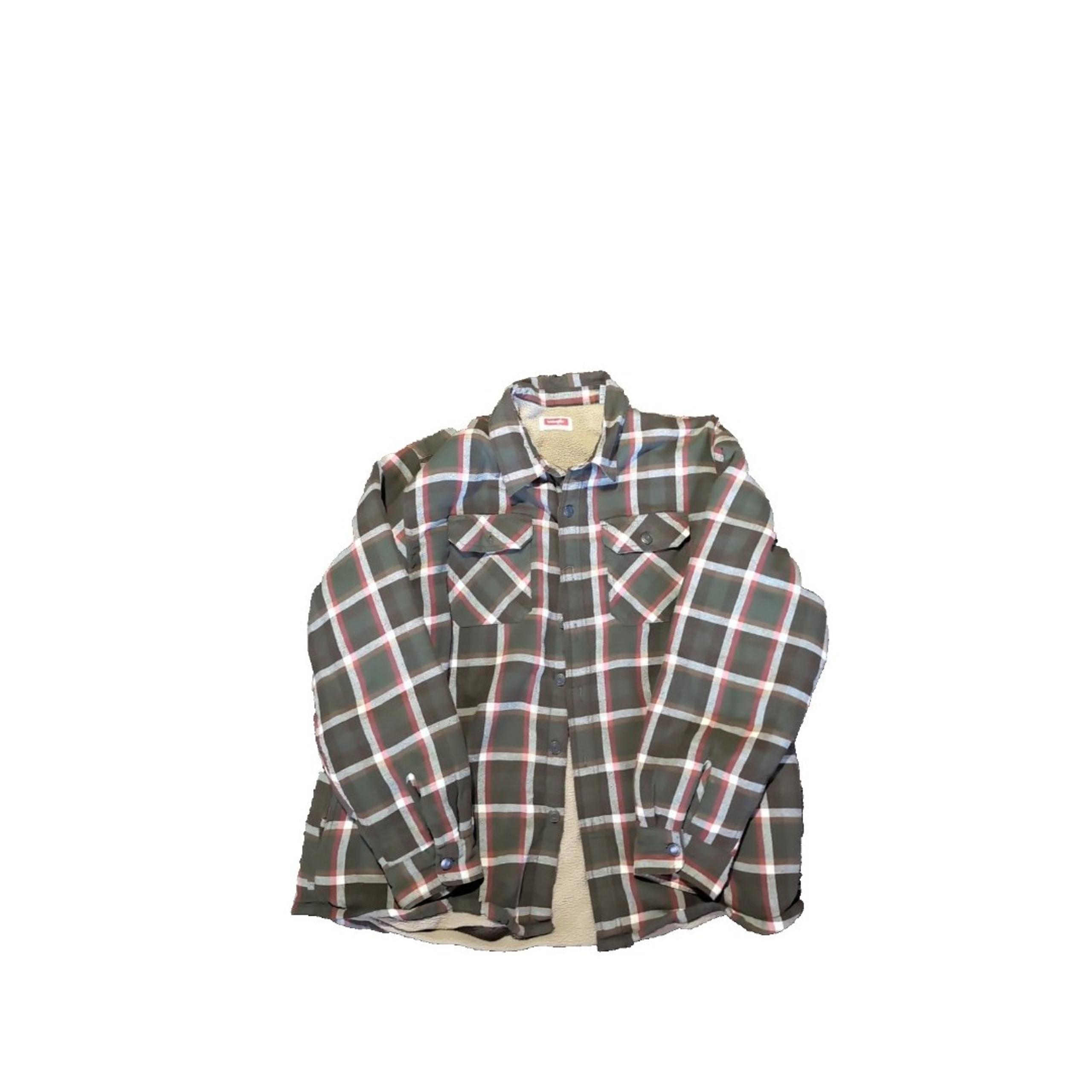 Shirt Men's Jacket Plaid Fleece Lined Button Up Jacket 2XL XXL - Wrangler