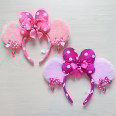Disney Minnie Mouse Ears Headband and Earrings Set, Pink and Purple, Pair of 2