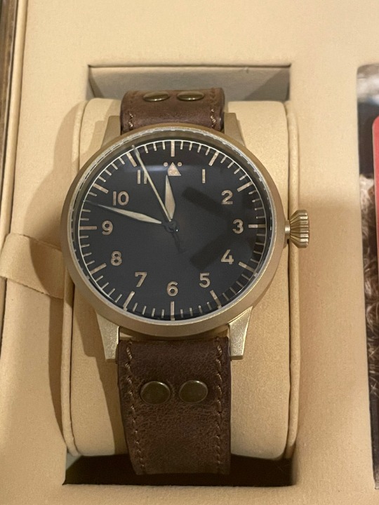 Laco Westerland Bronze (no. 862087) Manual-Wind Type A Dial Aviator Wristwatch