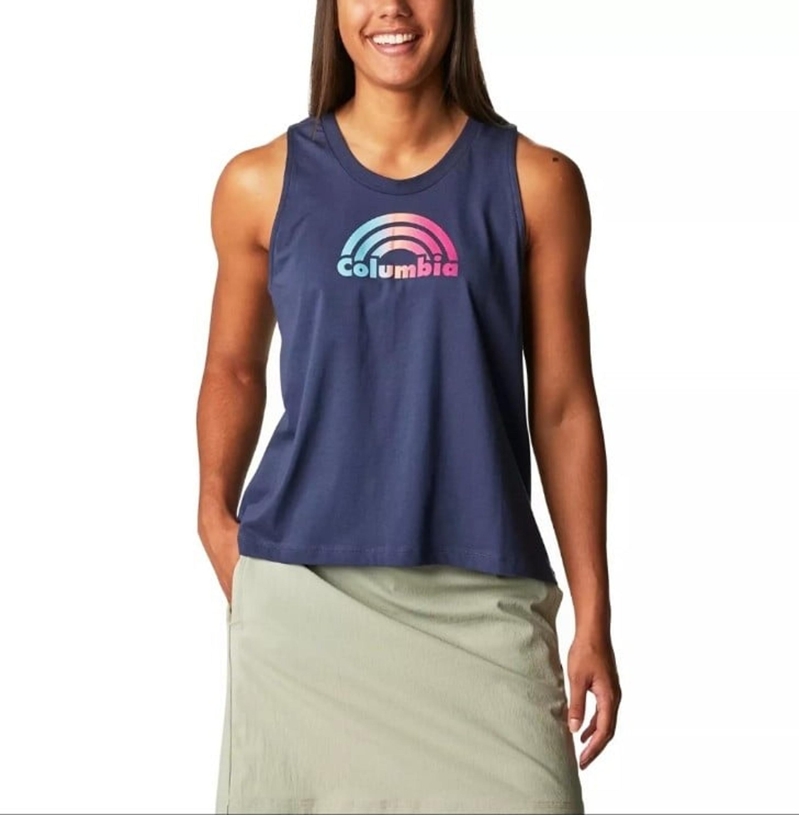 Columbia Sportswear Rainbow Logo North Cascades Tank Top Womens Size Large