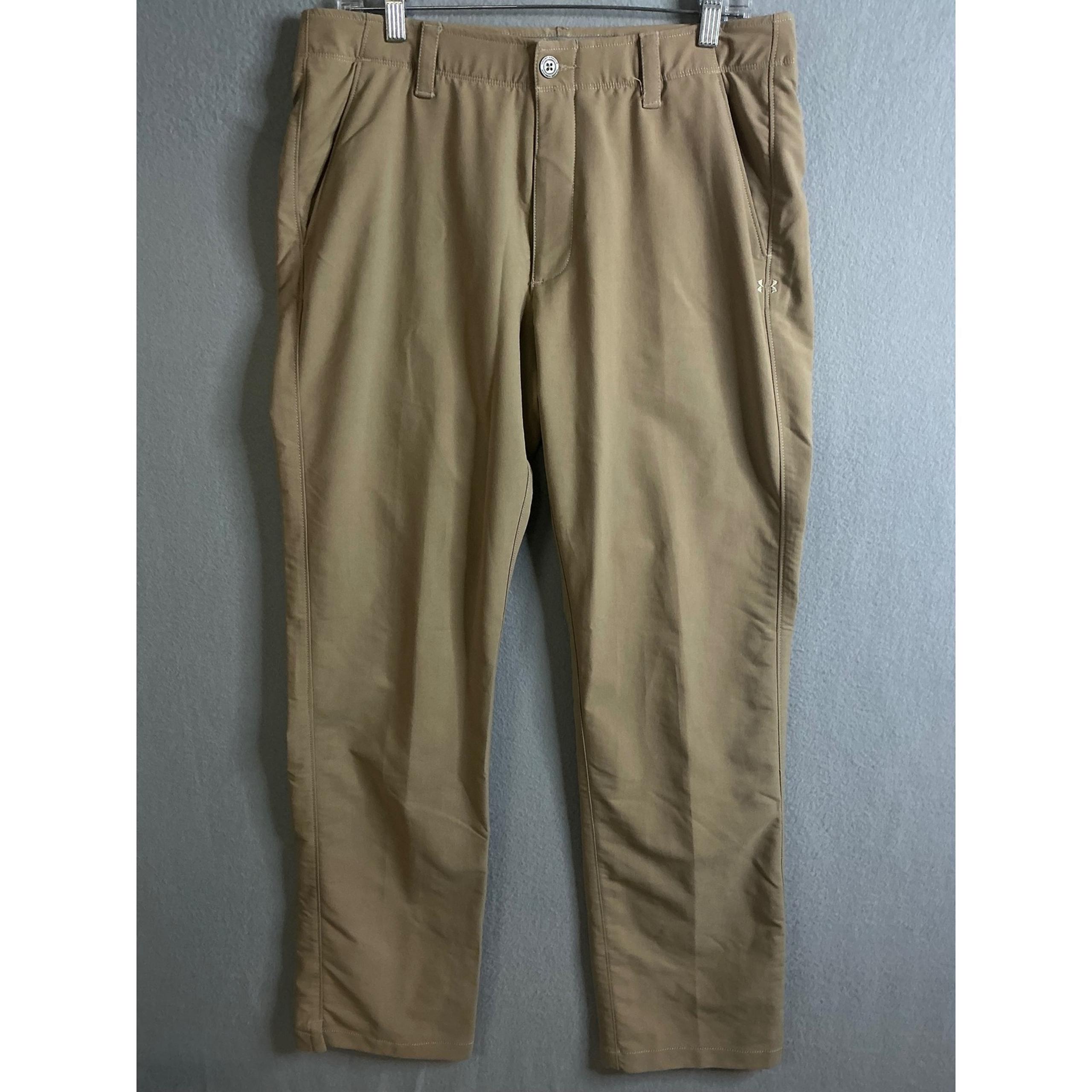 Under Armour Pants Men's 34 Golf Pants Performance Chino Khaki Lightweight