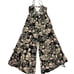 Free People Dainty Cottage Floral Linen Wide Leg One Piece Jumpsuit XS Ruffle