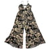 Free People Dainty Cottage Floral Linen Wide Leg One Piece Jumpsuit XS Ruffle