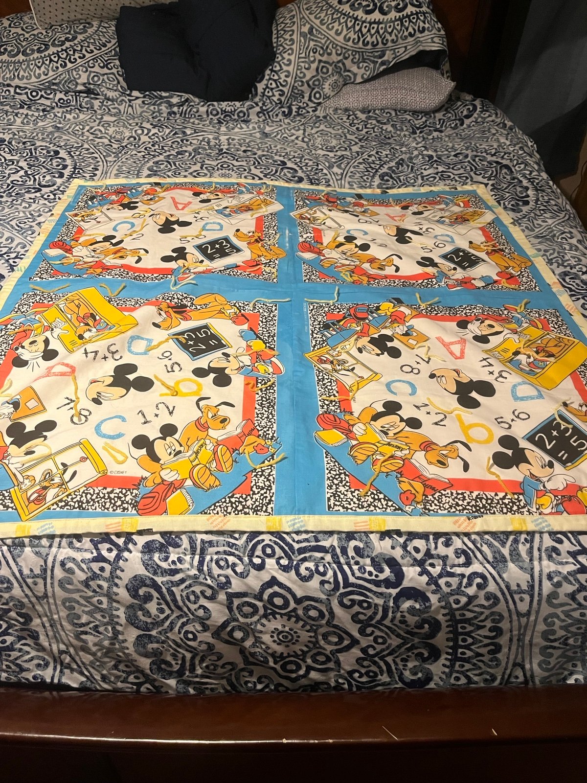 Vintage Disney Mickey Mouse Handmade Quilt
