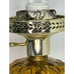 Vintage Quilted Amber Glass Brass Electric Hurricane Style MCM Table Lamp AS IS