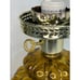 Vintage Quilted Amber Glass Brass Electric Hurricane Style MCM Table Lamp AS IS