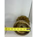 Vintage Quilted Amber Glass Brass Electric Hurricane Style MCM Table Lamp AS IS
