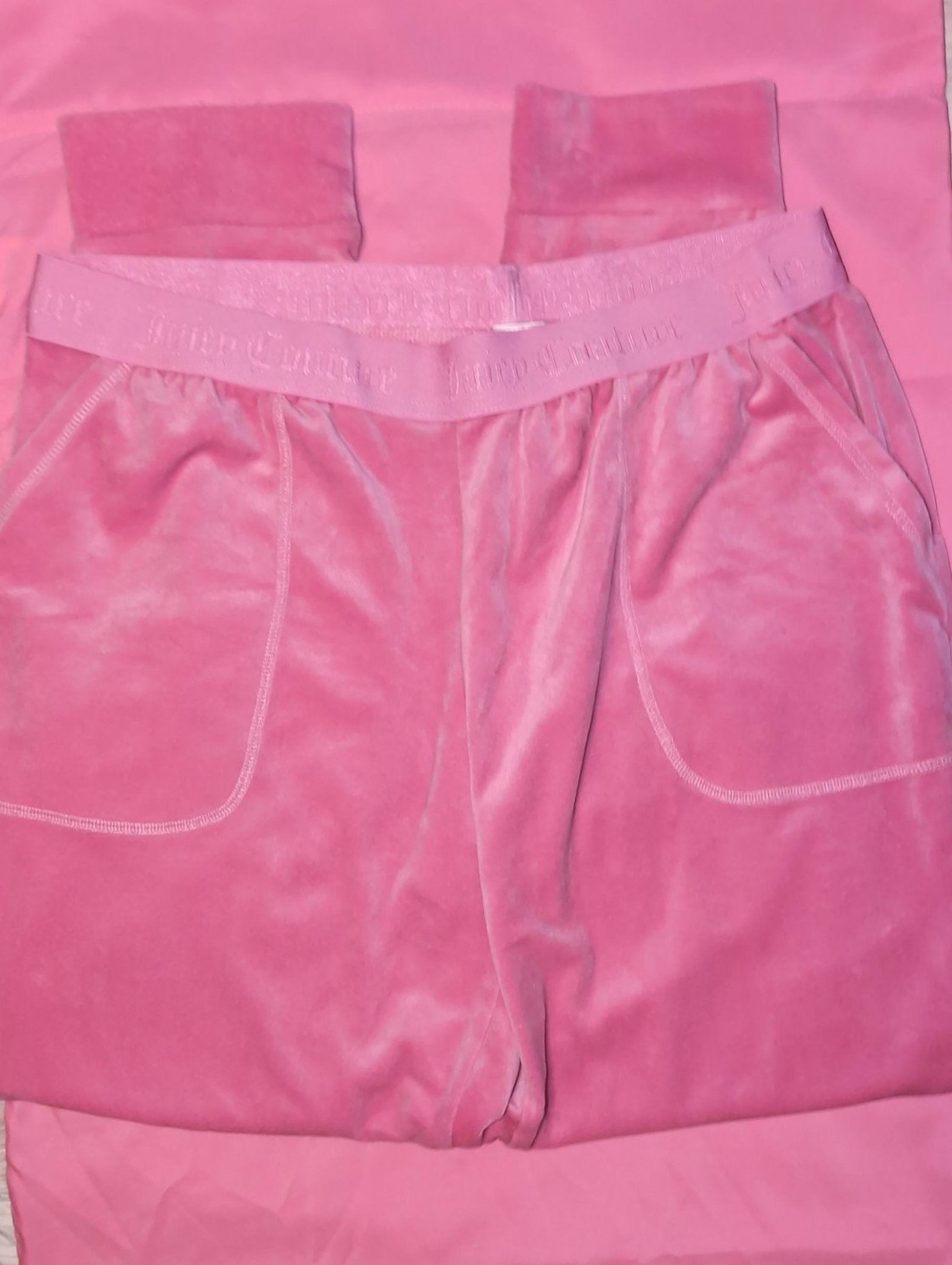 Juicy Couture  Pants Velour Women's L Pink Elastic Waist Skinny Leg Track Pants