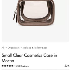 Calpak Small clear cosmetics case mocha