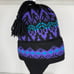 Moriarty wool hat made in Stowe Vermont vintage ski hat black blue green purple