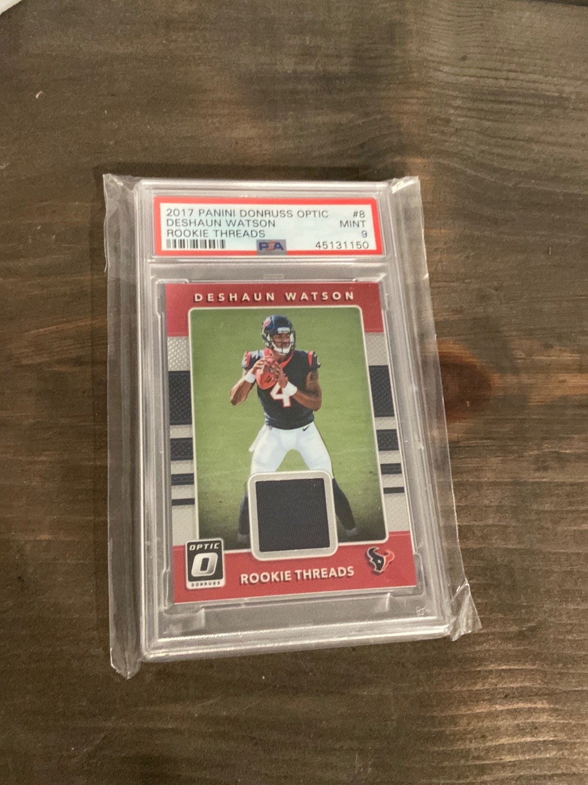 Deshaun Watson 2017 Panini Donruss optic rookie threads PSA 9
