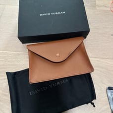 David Yurman brown leather pouch clutch