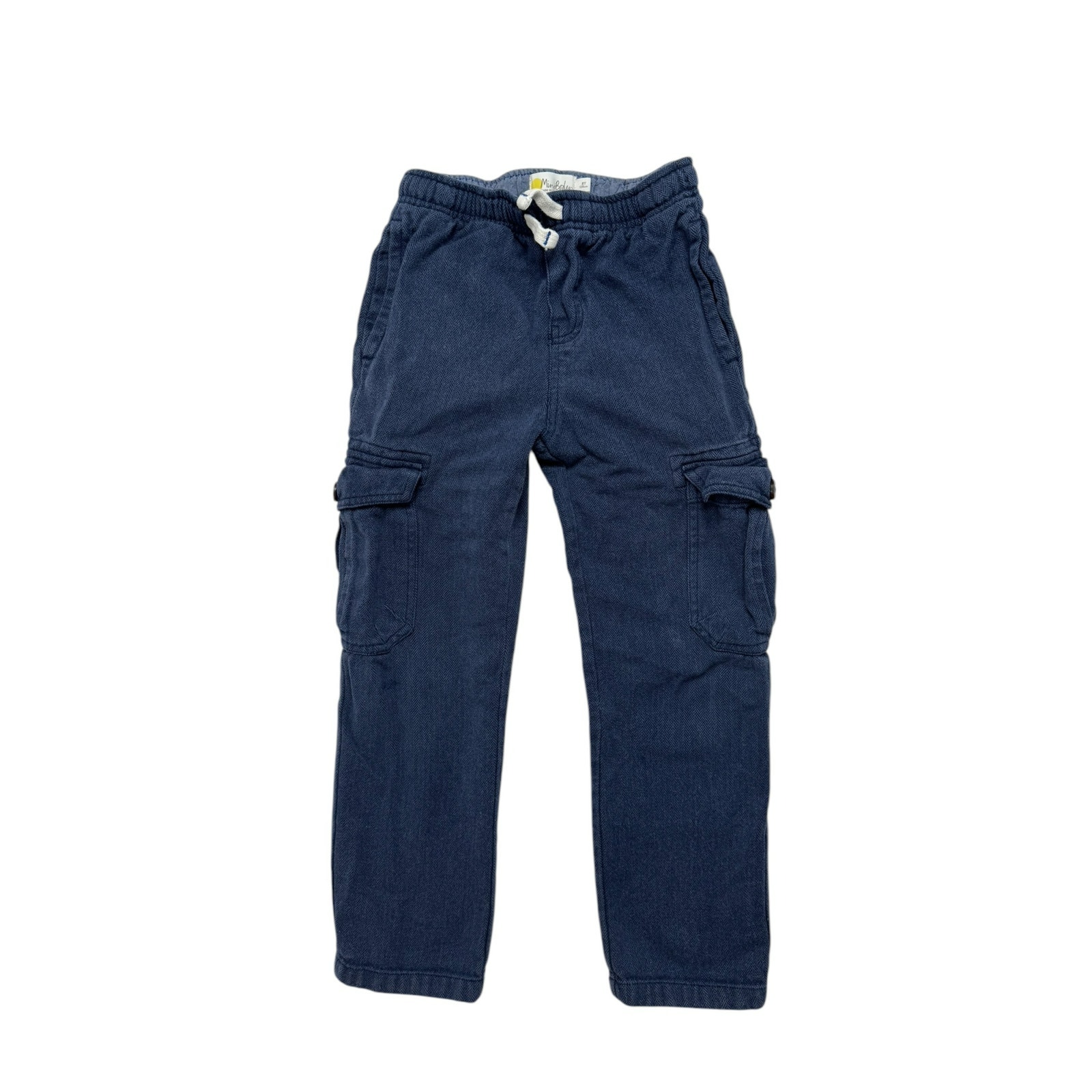 BODEN Blue Herringbone Flannel Cargo Pull On Pant Size 8Y 128cm Boys #B0401