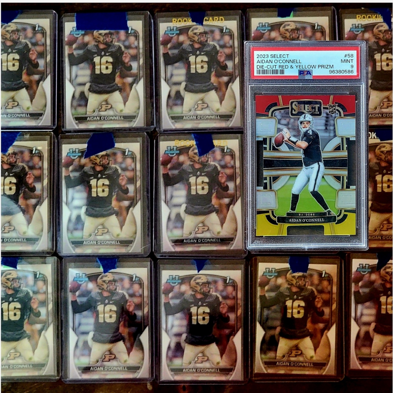 AIDAN O'CONNELL Panini DIE-CUT RED & YELLOW Prizm PSA 9 + 19 Bowman 1st Chrome