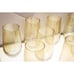 8 Pier One Crackle Lusterware Stemless Wine Hiball Glasses Drinking Amber Tall