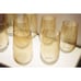 8 Pier One Crackle Lusterware Stemless Wine Hiball Glasses Drinking Amber Tall