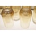 8 Pier One Crackle Lusterware Stemless Wine Hiball Glasses Drinking Amber Tall