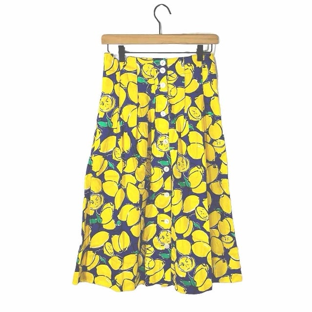 New J Peterman Lemon Print Skirt