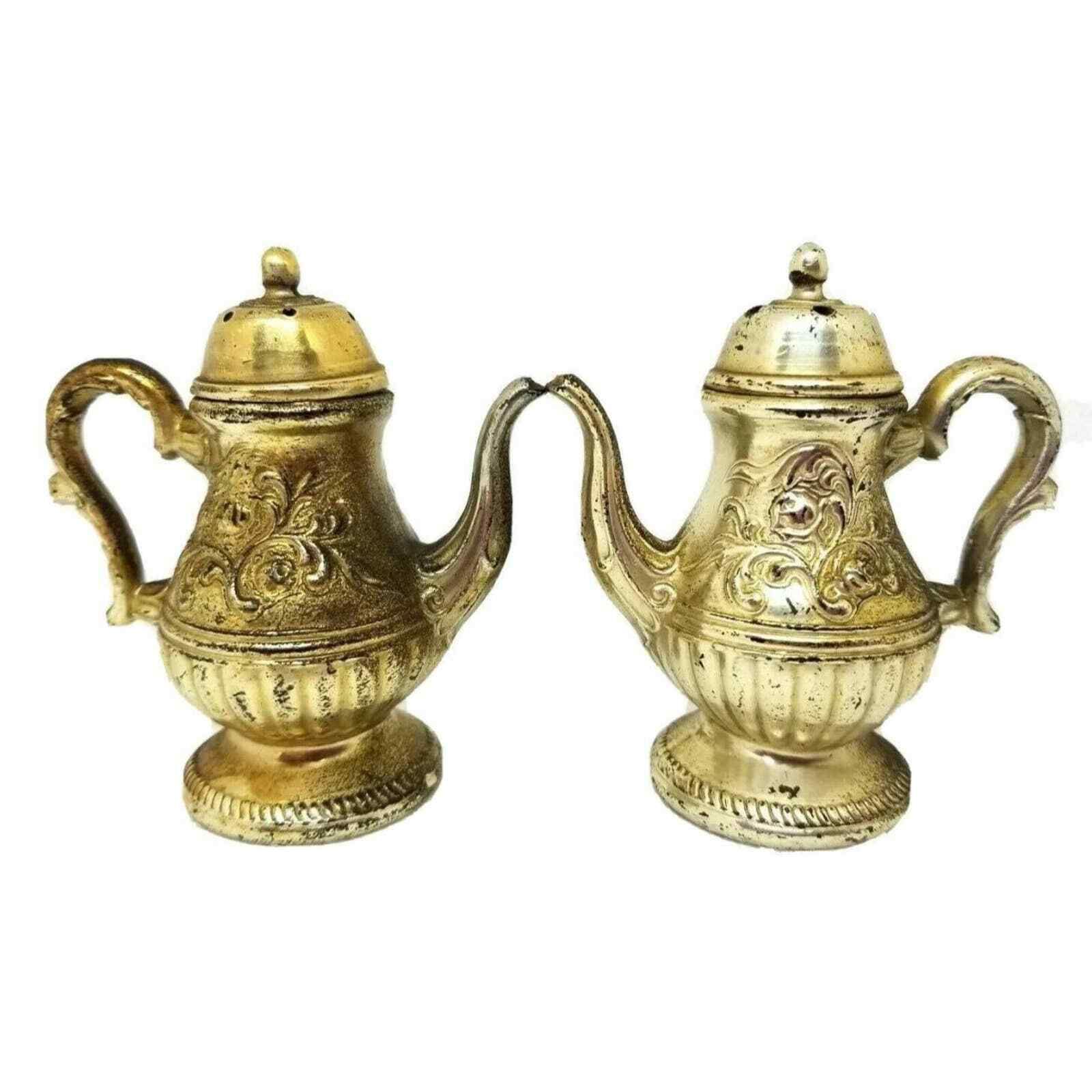 Vintage Silver Plated Continental New York Teapot Salt & Pepper Shakers Japan