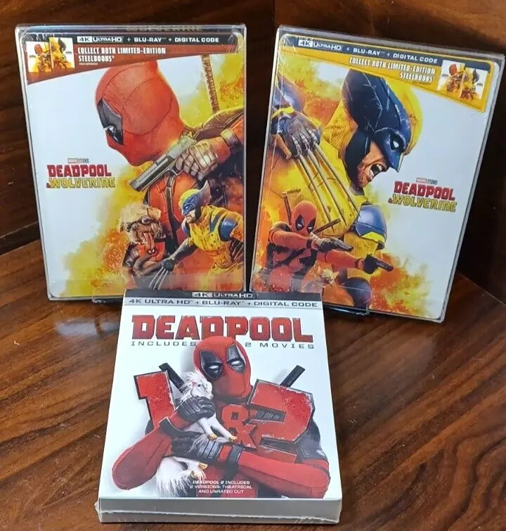 Deadpool 2 Movies 4K +Deadpool & Wolverine 4K Steelbook-w/PROTECTIVE SLEEVE-NEW!