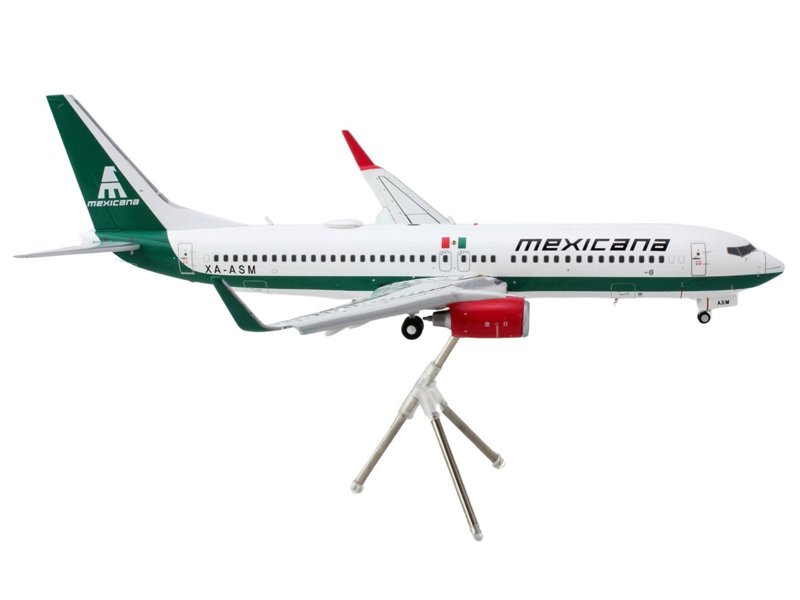 Boeing 737-800 Commercial Aircraft with Flaps Down Mexicana (XA-ASM) White wit