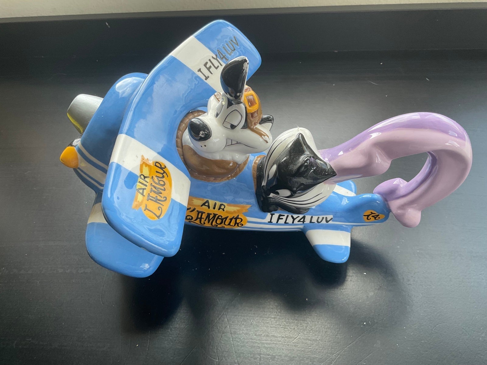 Pepe Le Pew and Penelope Airplane Teapot
