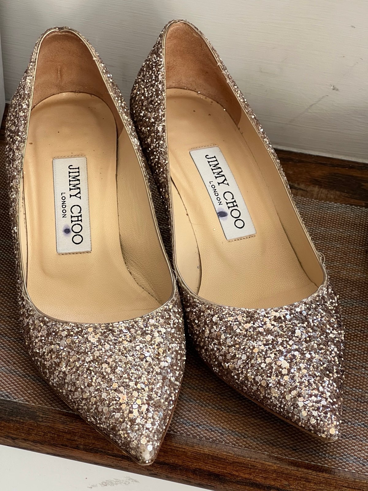 Jimmy Choo Romy 60 glitter heels 34