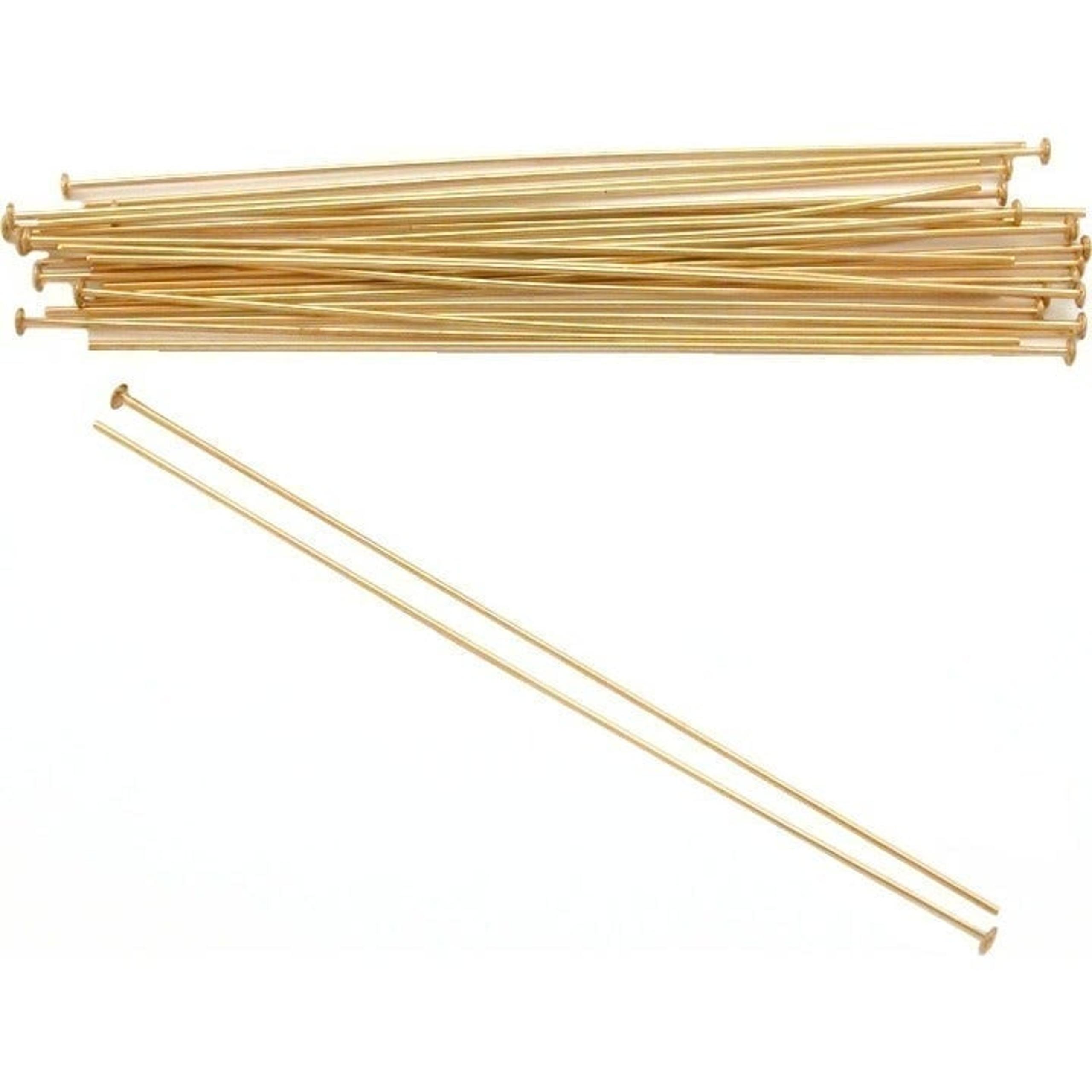 25 14K Gold Filled Headpins Jewelry Making 24 Gauge 2"