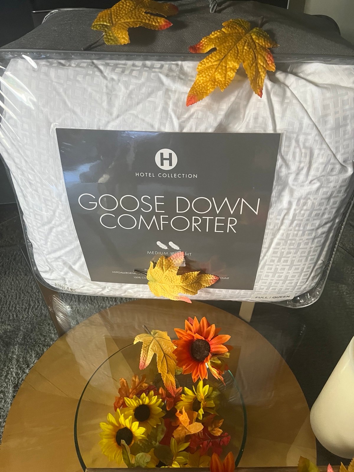 Hotel collection goose down conforter medium weight queen