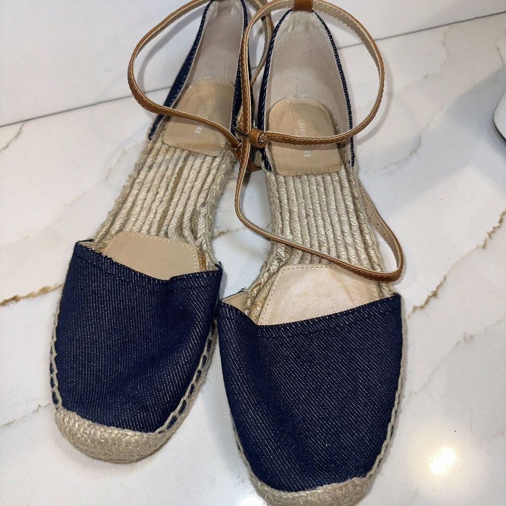 Lafayette 148 - Belia Denim D'Orsay Espadrille Size 8M