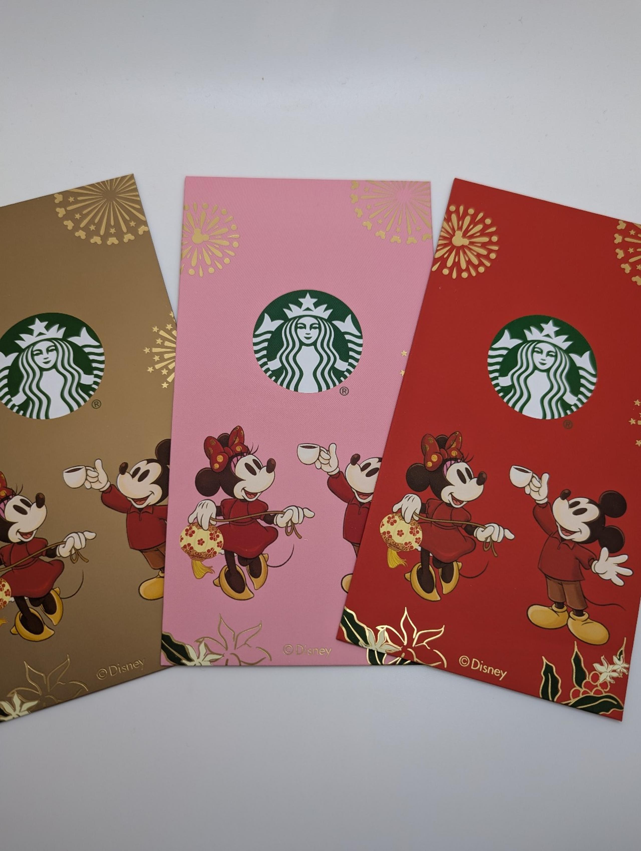 Disney x Starbucks red envelopes - set of three BNWT
