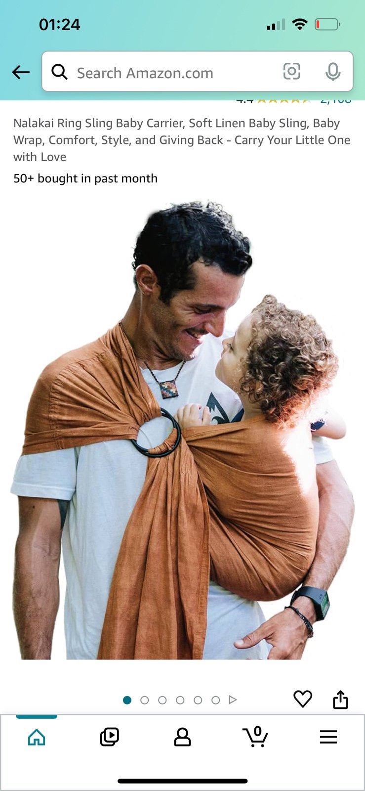 Nalakai linen ring sling baby carrier (terra)