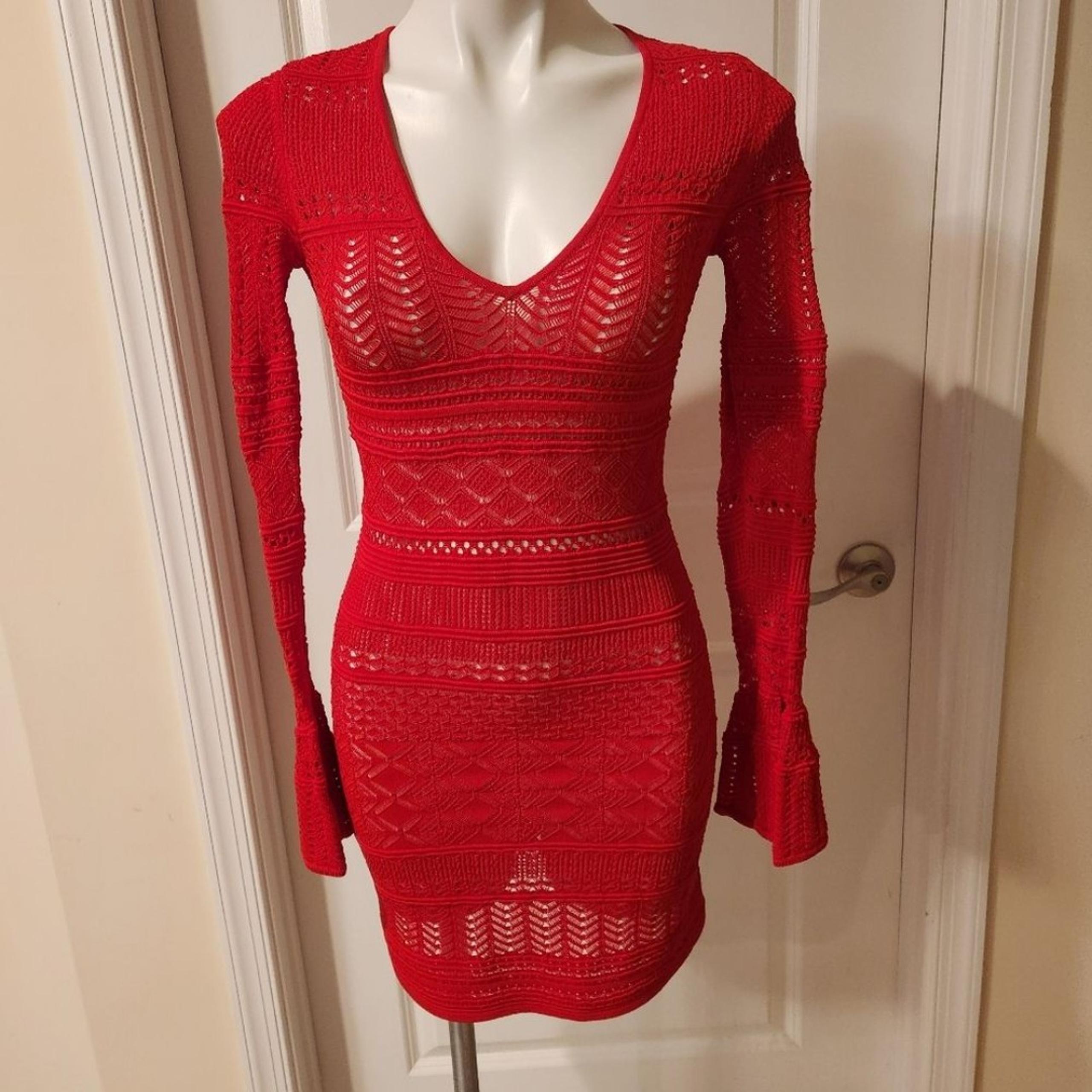 Alexis Revolve Medium red dress transparent