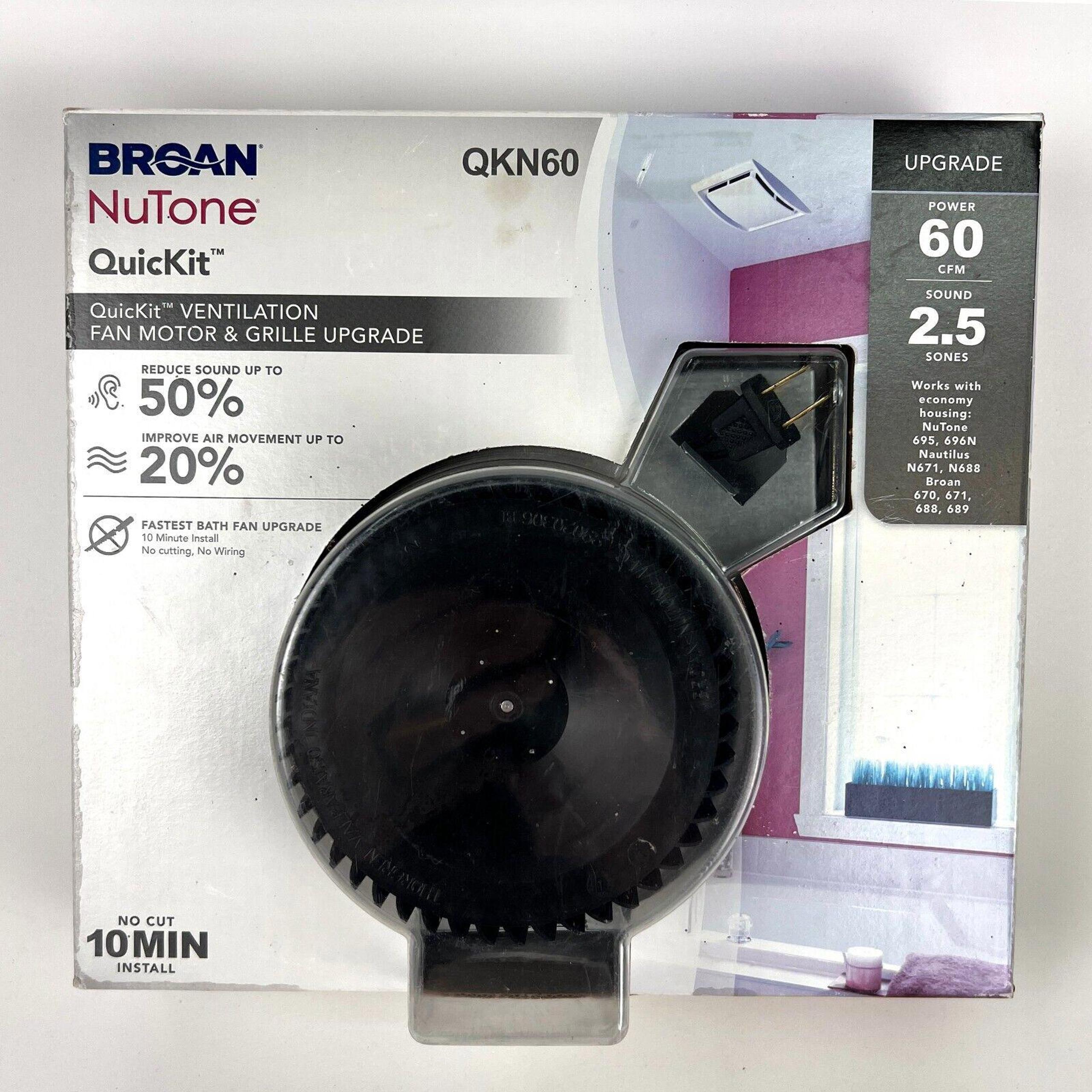 Broan-Nutone QuicKit 60 CFM 2.5 Sones Bathroom Exhaust Fan Upgrade Kit QKN60