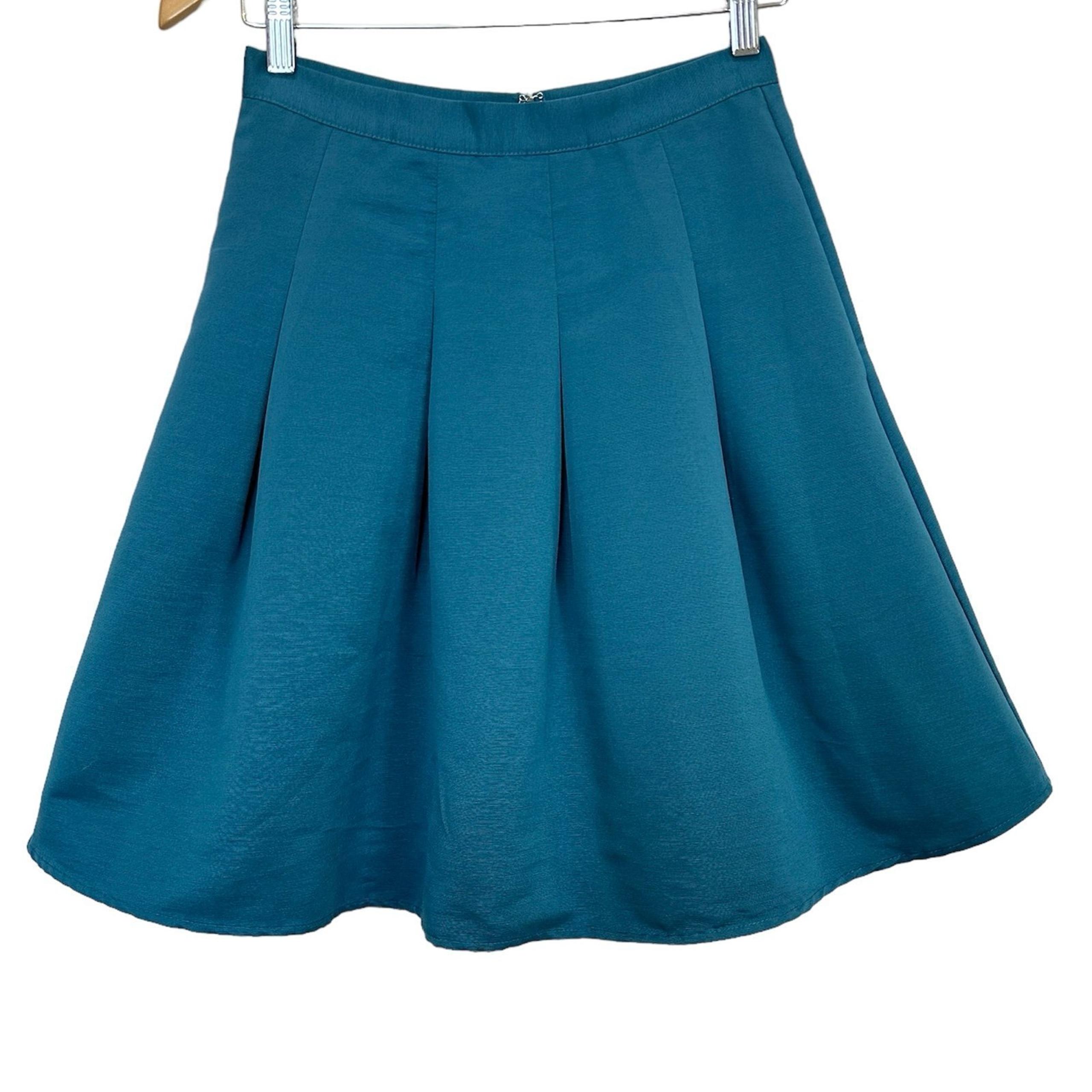 Modcloth Ethereal Expression Pleated Teal Skirt Women’s Sz Small