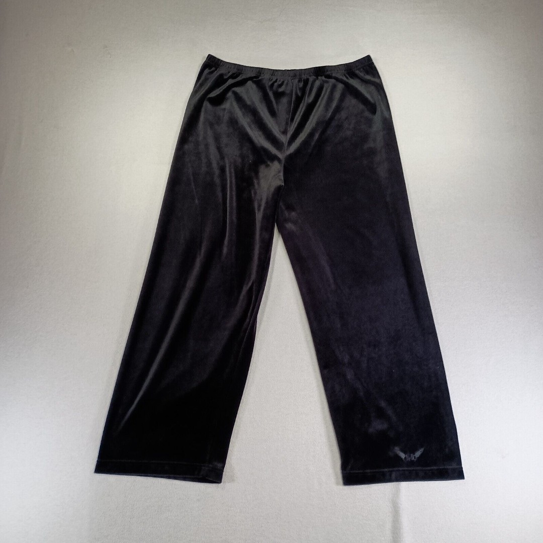 VTG Harley Davidson Track Pants Womens L Black Y2K Embroidered Mob Wife Biker