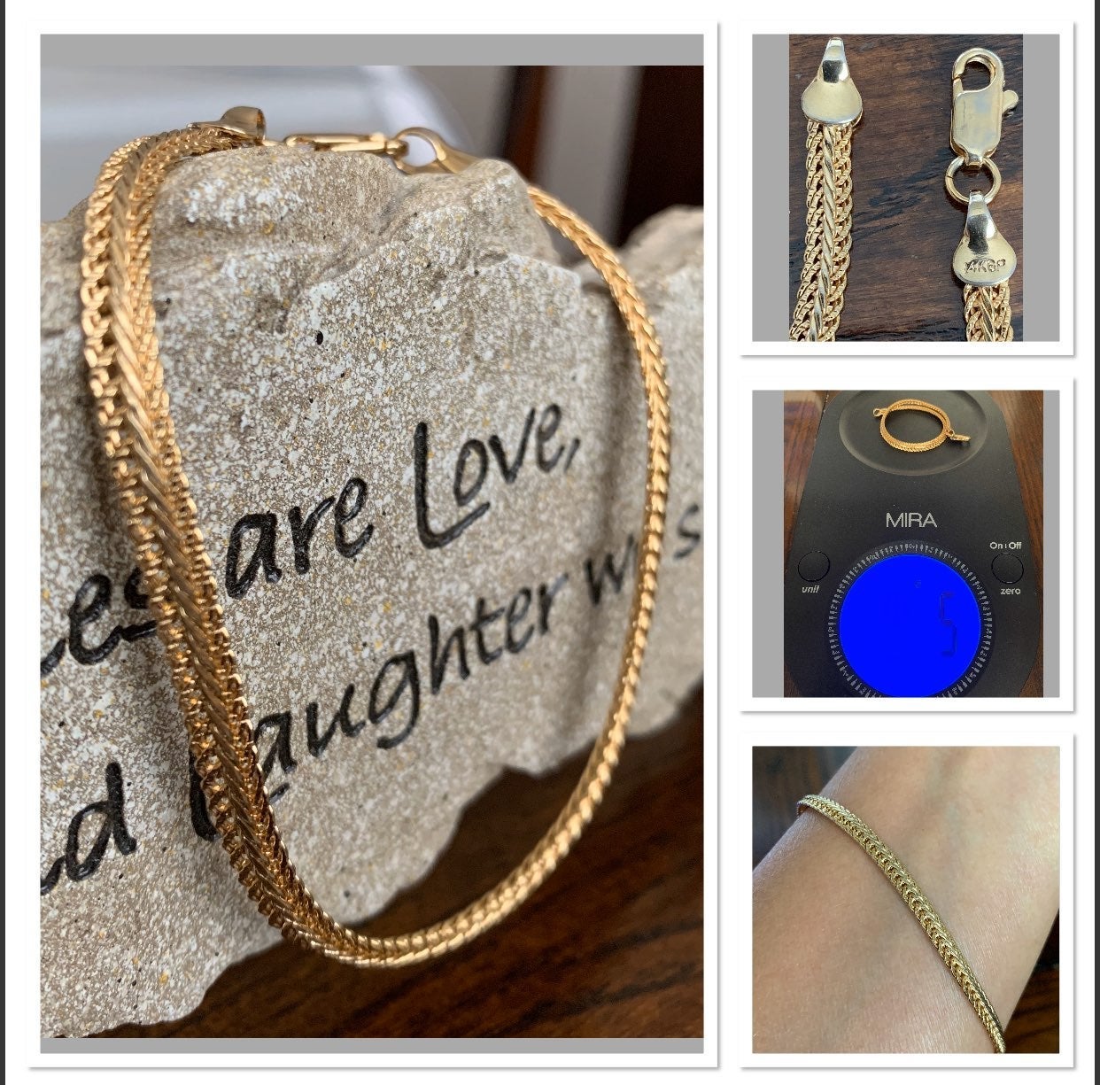 14K Gold Plate Bracelet 7-5/8