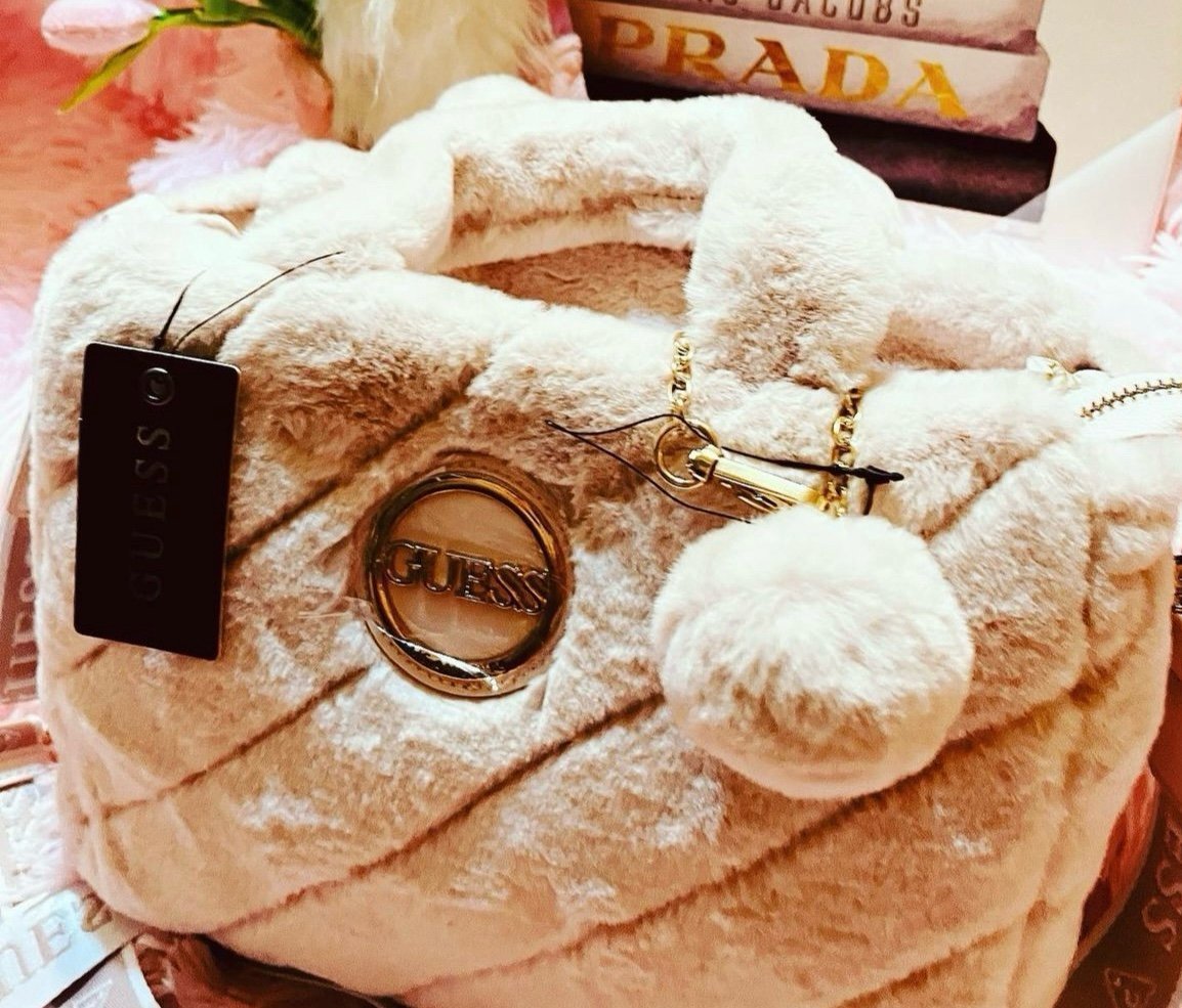 GUESS Blush Soft Fur Jodie Crossbody Tote bag