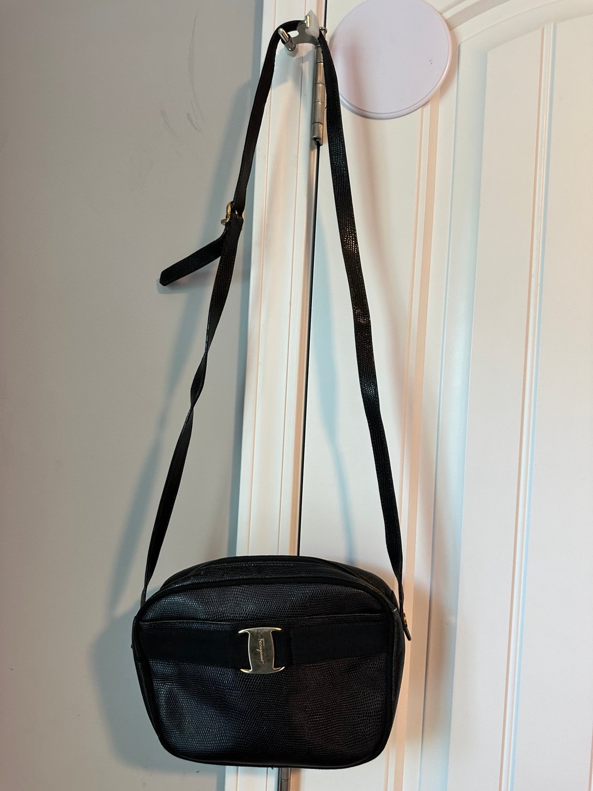 Salvatore Ferragamo Black Sling purse