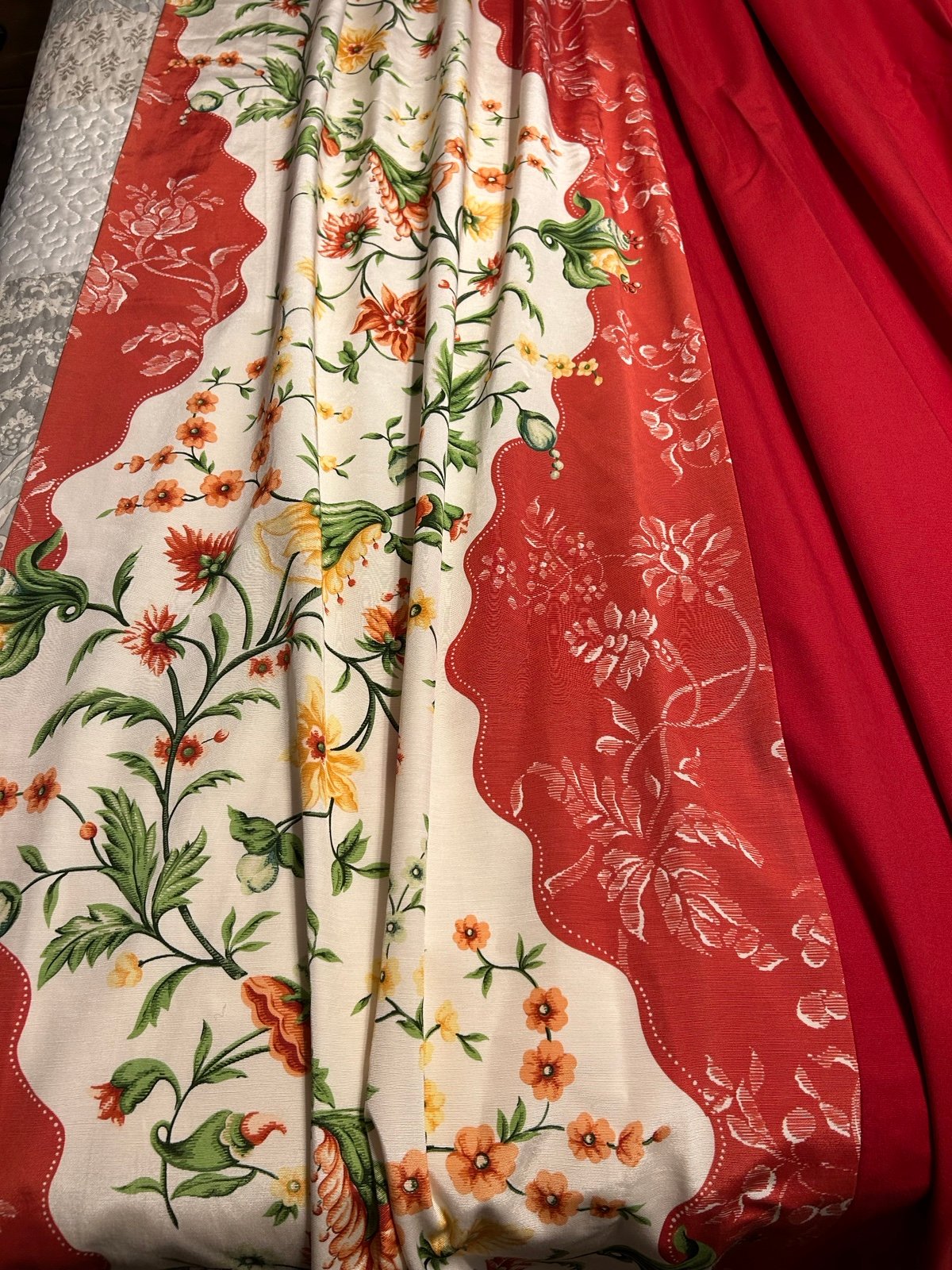 Custom Pleated Drapery Panels Gorgeous Reds!! Lined